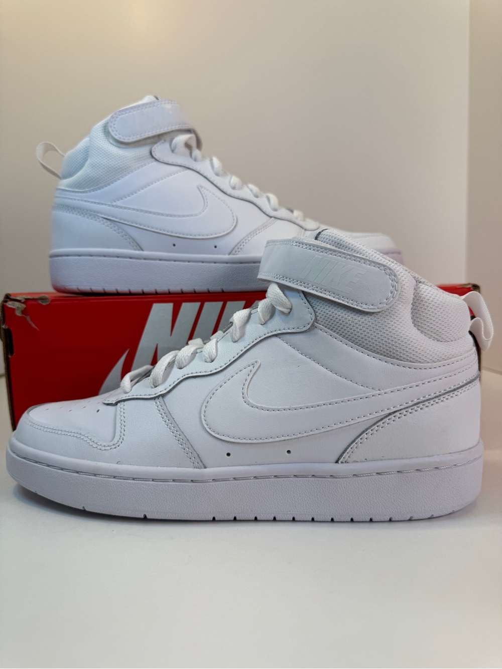 Nike Court Borough Mid 2 Triple White Youth Size 7Y